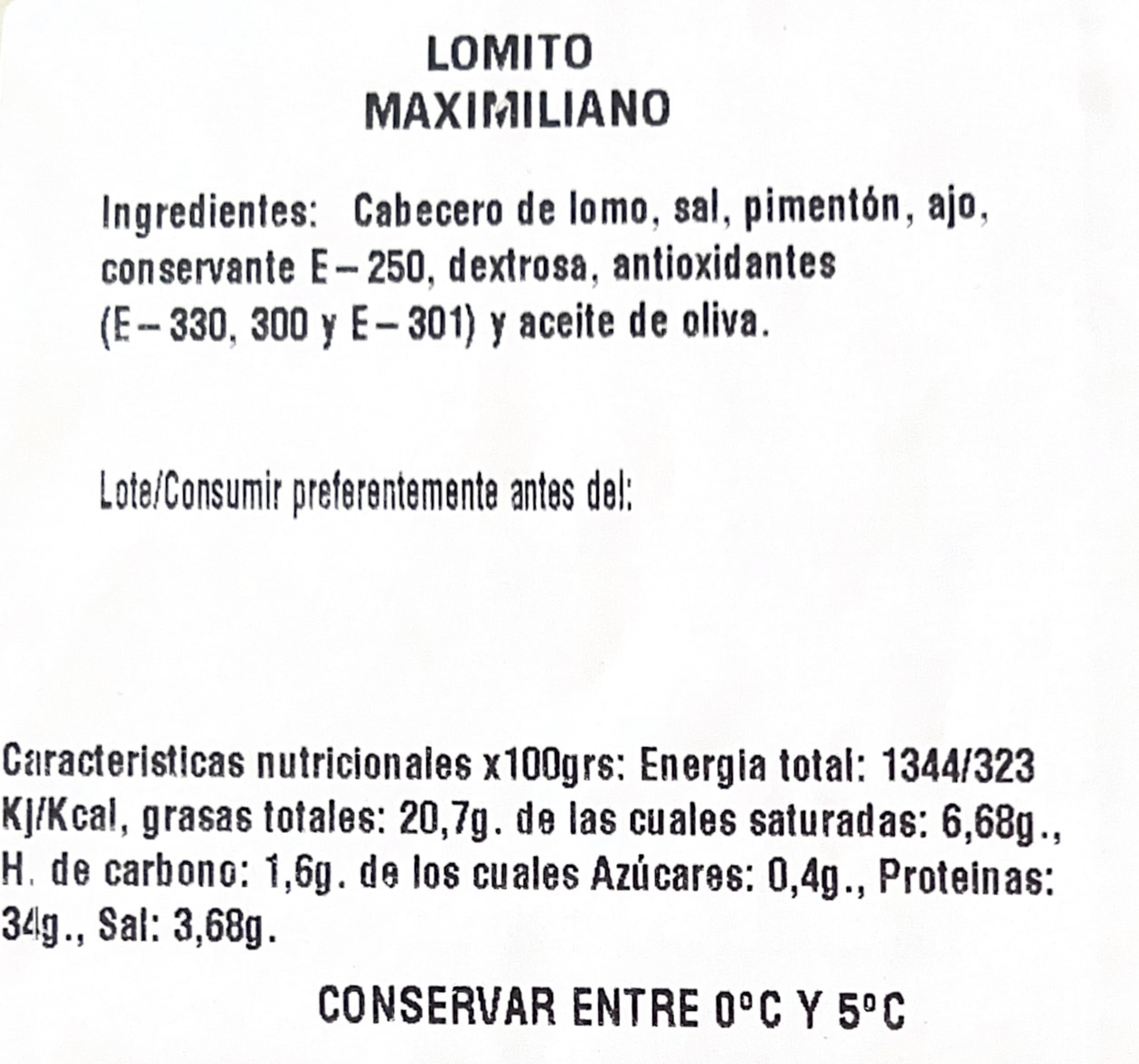 Lomito Maximiliano pieza de 400gr